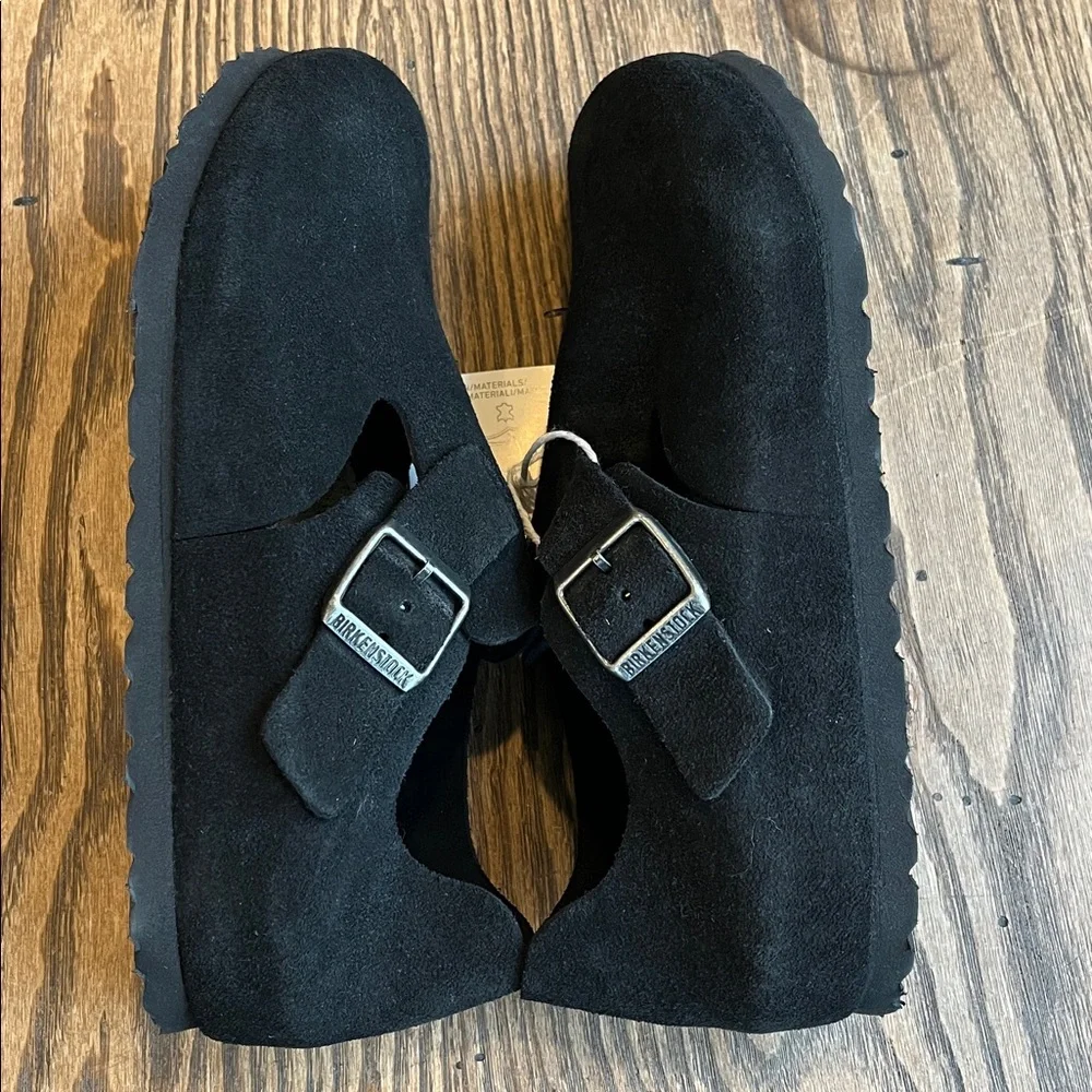 Birkenstock London Black Suede / leather Buckle shoes size 7-7.5 - Picture 7 of 10
